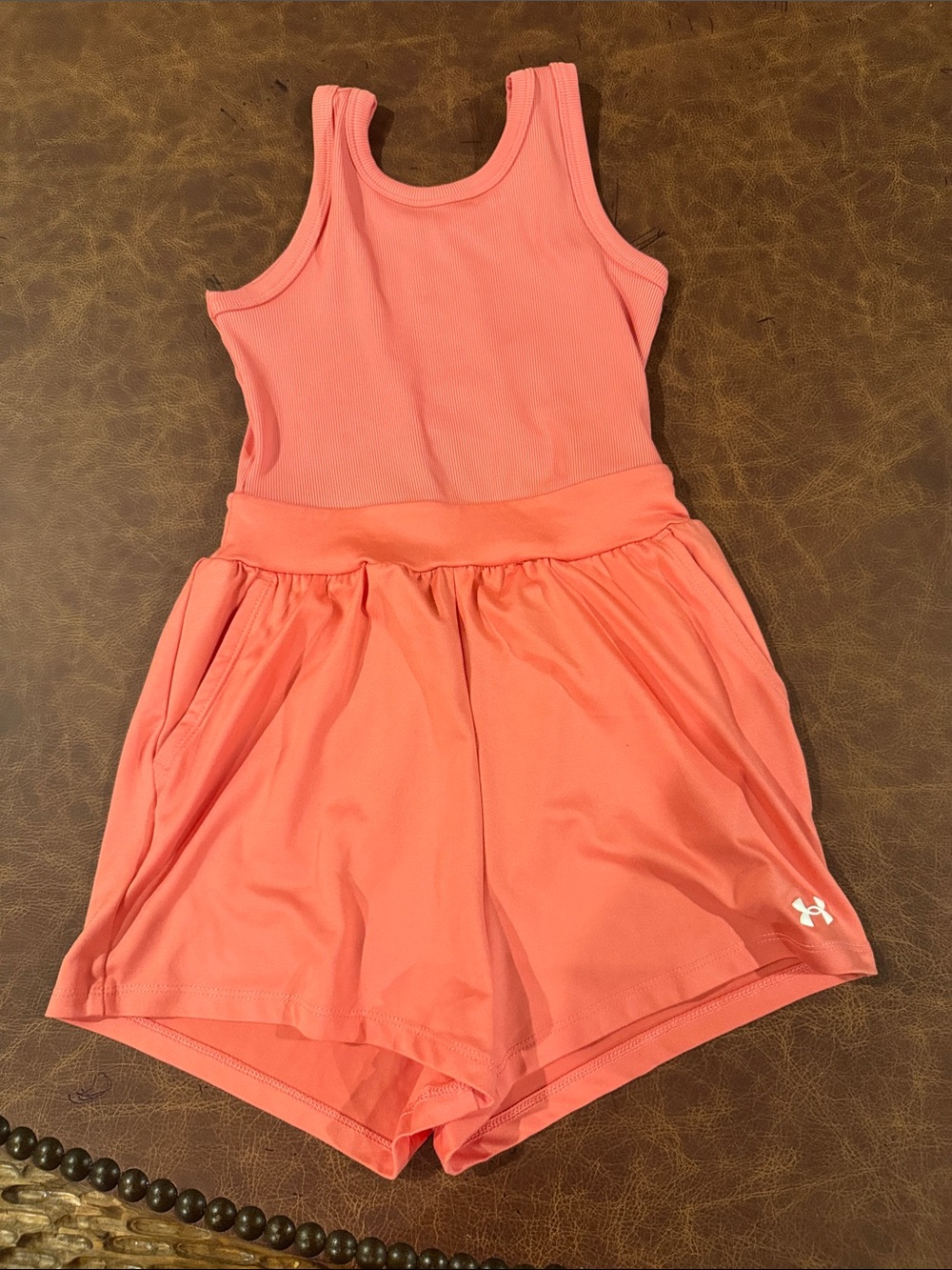 Under Armour Coral Pink Active Tank Romper